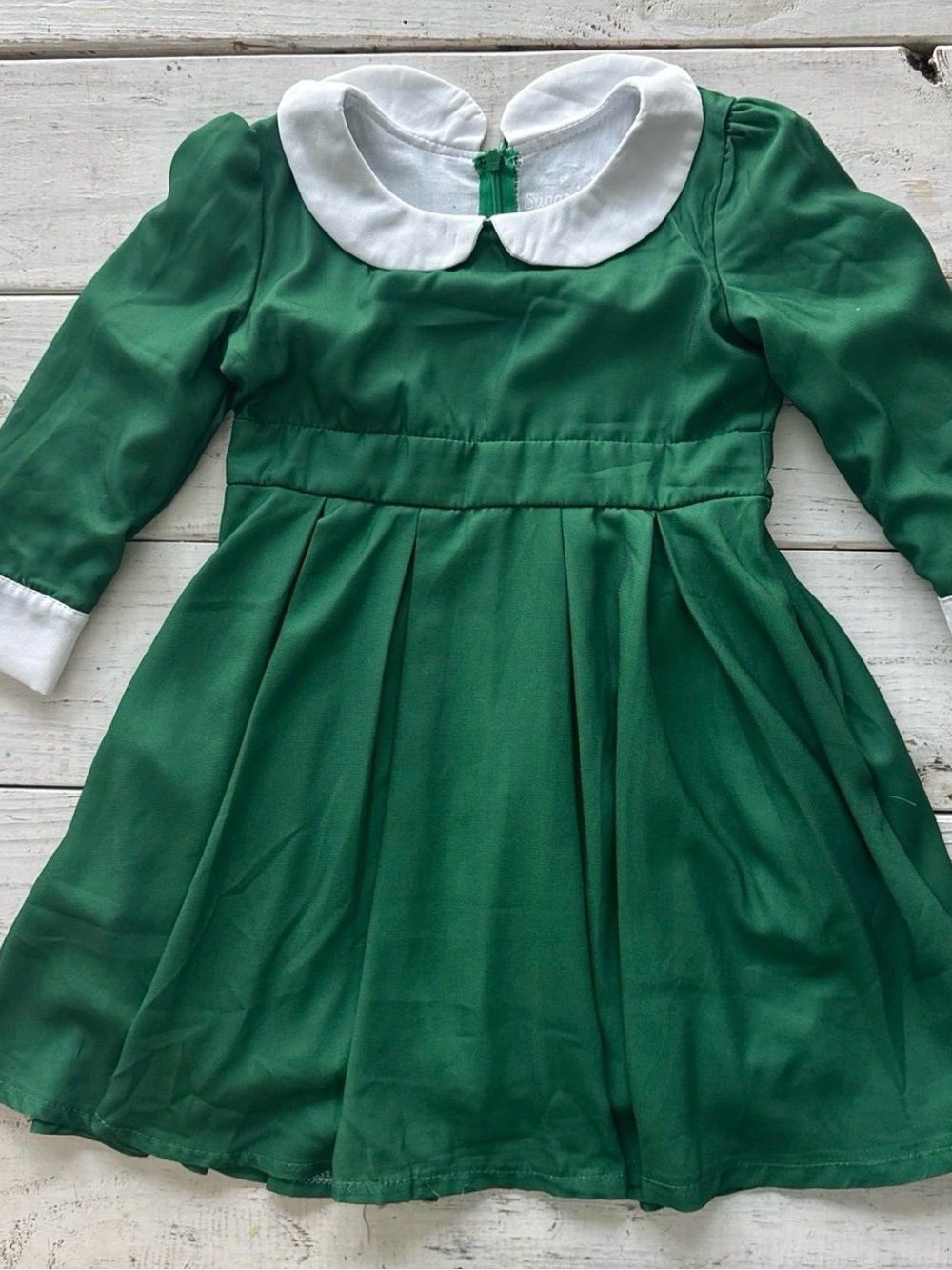 Mabel Peter Pan Collar Emerald Dress